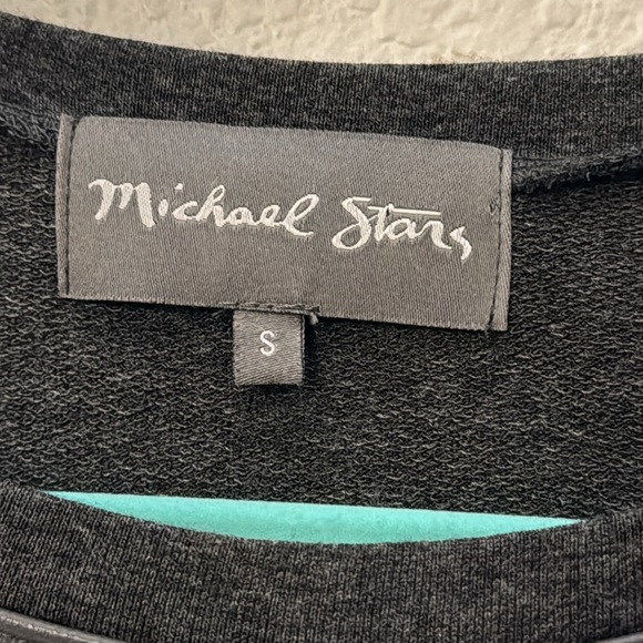 Michael Stars Shantelle Grey Leather front dress size S - Picture 2 of 5